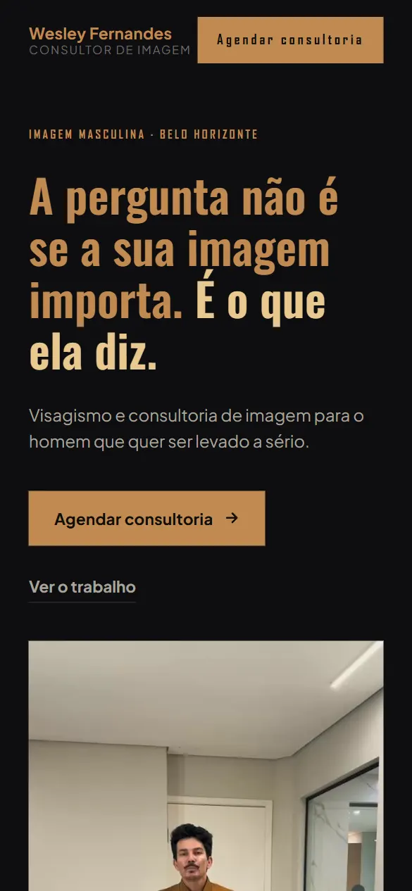 Site da Visagebarber, barbearia